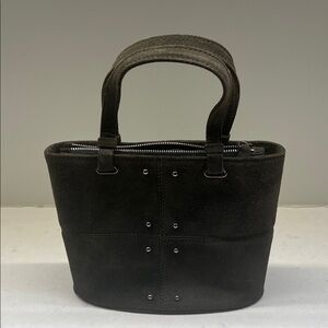 Tod's Dark Green Suede Tote Bag